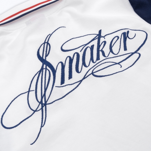 LOGO ZIP POLO IN WHITE