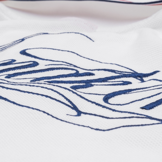 LOGO ZIP POLO IN WHITE