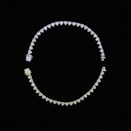 HEARTS LINK ICED OUT BRACELET