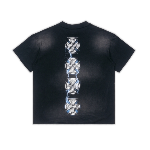 DRAGON TIGER WASHED TEE IN BLACK