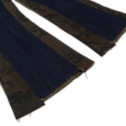 FLARE JEANS MIXED CARGO PANTS