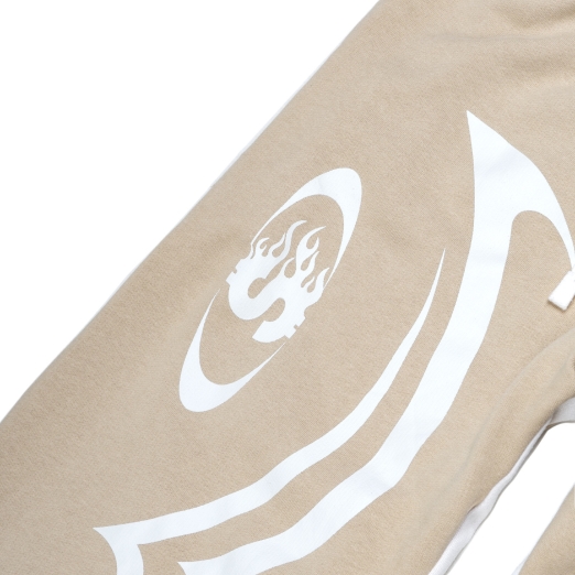 SMAKER FLAME FLARE SWEAT PANTS IN TAN