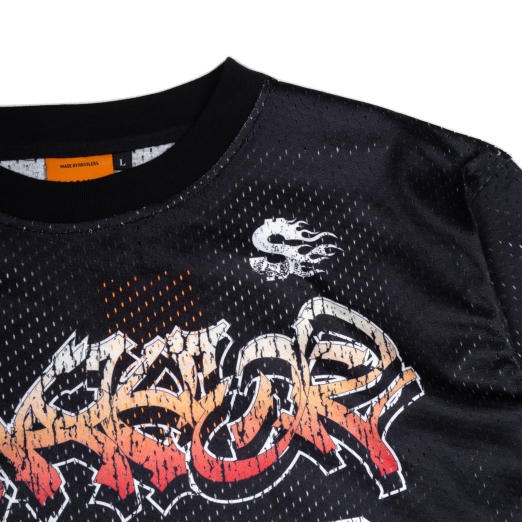 68 MESH LONG SLEEVE TEE IN BLACK