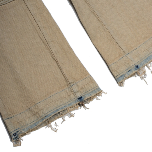 SPLASHED FLARE JEANS IN DIRT BROWN 