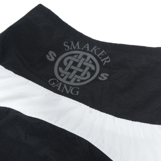 METAL LOGO WINDBREAKER NYLON JACKET IN BLACK