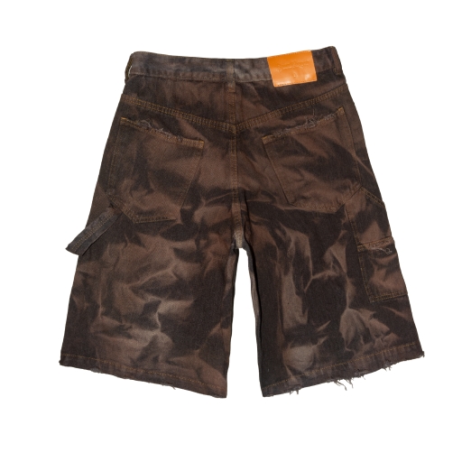 WRINKLE WASHED BAGGY JEANS IN BROWN