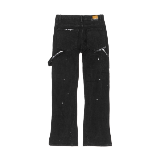 SPLASHED FLARE JEANS IN BLACK