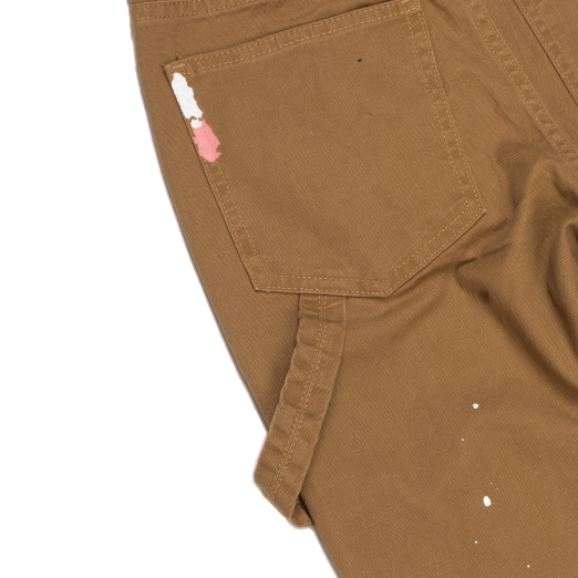 SPLASHED FLARE JEANS IN OCHRE