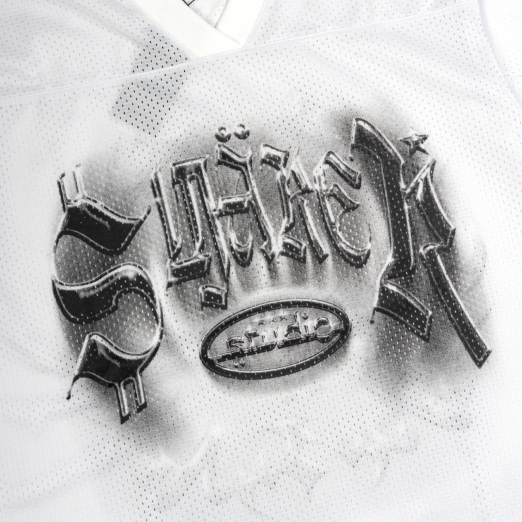 SMAKER STUDIO MESH V NECK TEE IN WHITE