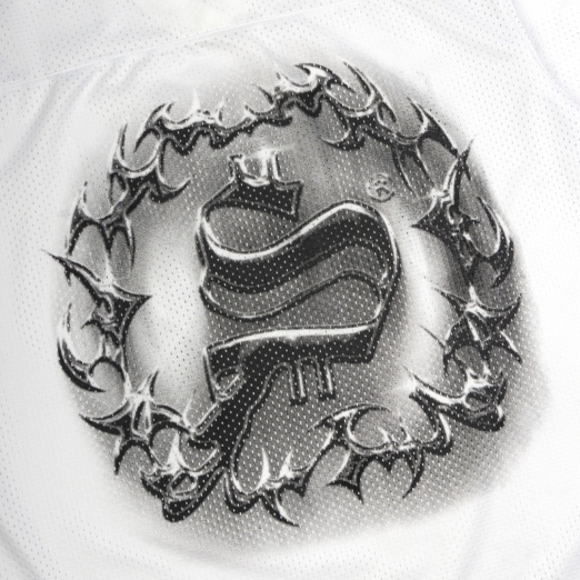 SMAKER STUDIO MESH V NECK TEE IN WHITE