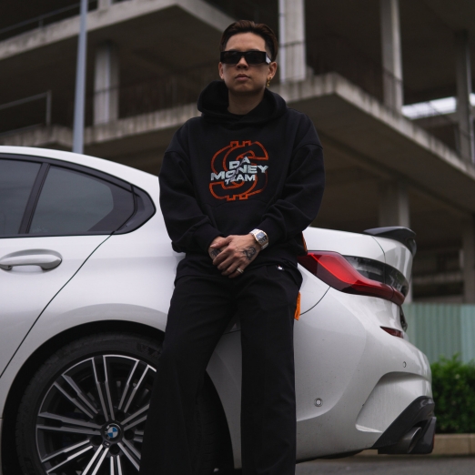 SPLIT HEM TROUSERS IN BLACK