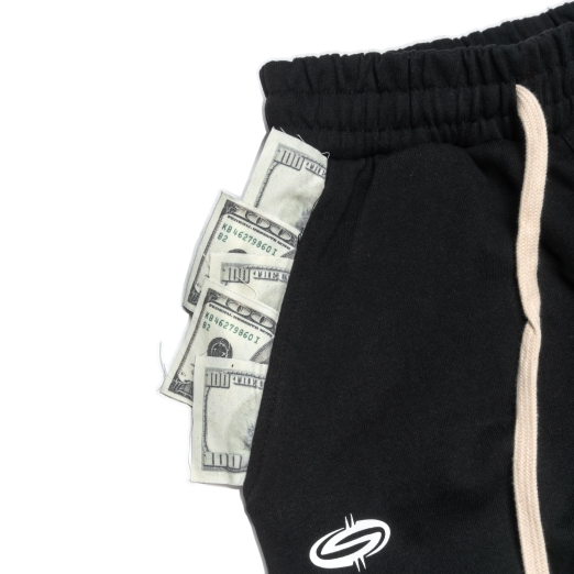 2 POCKETS FULL SWEAT PANTS IN BLACK