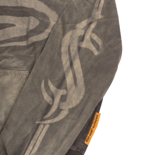 NEW LOGO WASHED ZIP HOODIE IN BROWN