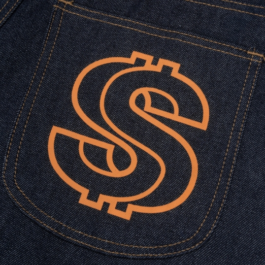 LOGO RAW DENIM JEANS