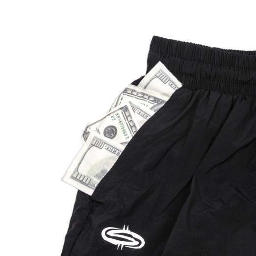 2 POCKETS FULL NYLON SHORTS IN BLACK