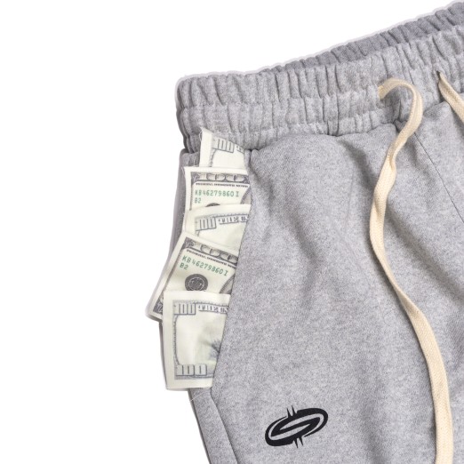 2 POCKETS FULL SWEAT PANTS IN GRAY