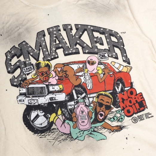 NO MORE OIL WASHED TEE IN TAN