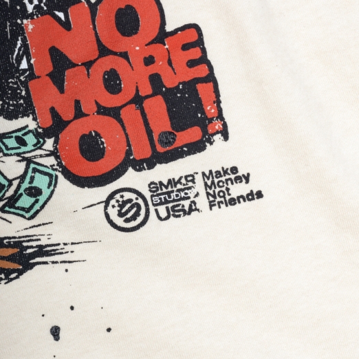 NO MORE OIL WASHED TEE IN TAN