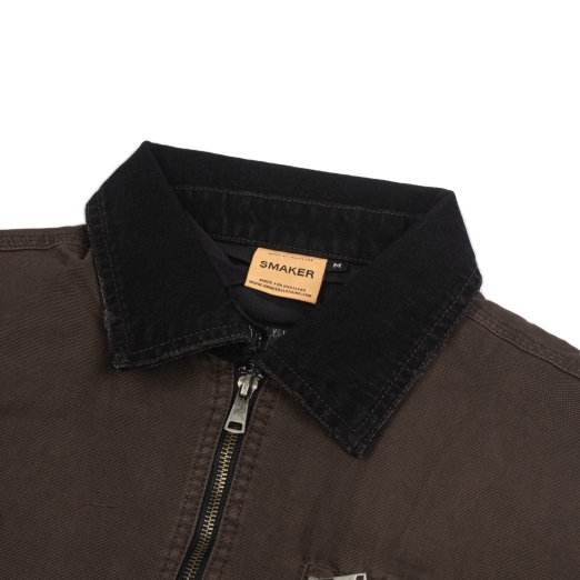WORKWEAR WASHED JACKET IN DARK BROWN