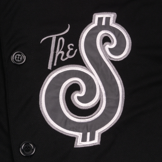 THE $ BASEBALL JERSEY IN BLACK