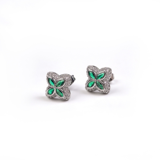 ICED OUT FLOWER EARRING