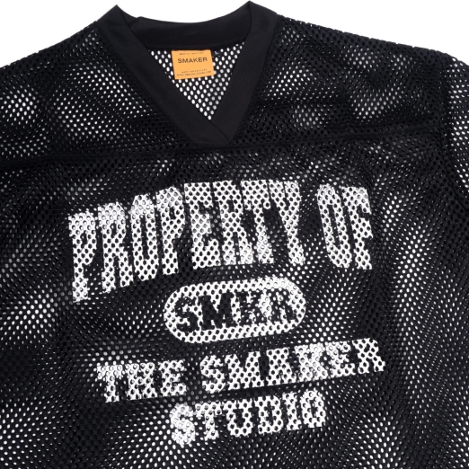 PROPERTY MESH BOXY TEE IN BLACK