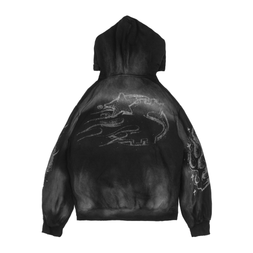 21 SMAKER STUDIO WASHED HOODIE IN BLACK