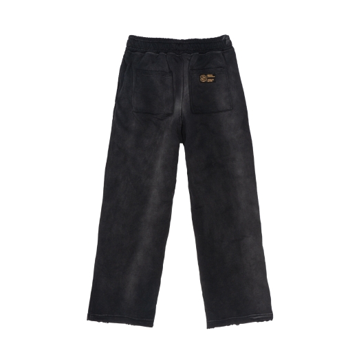 LOGO STRIPES WASHED SWEAT PANTS IN BLACK