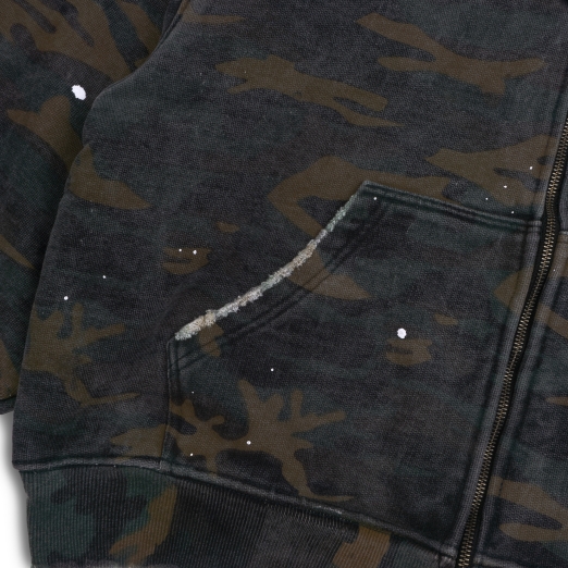 LOGO WASHED HOODIE IN CAMO