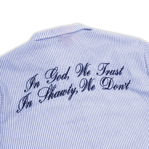 IN SHAWTY WE DONT STRIPE SHIRT IN BLUE