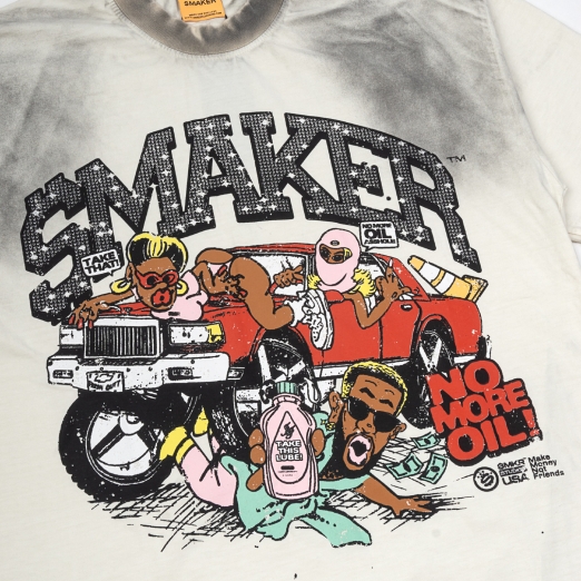 NO MORE OIL WASHED TEE IN WHITE VER. 2