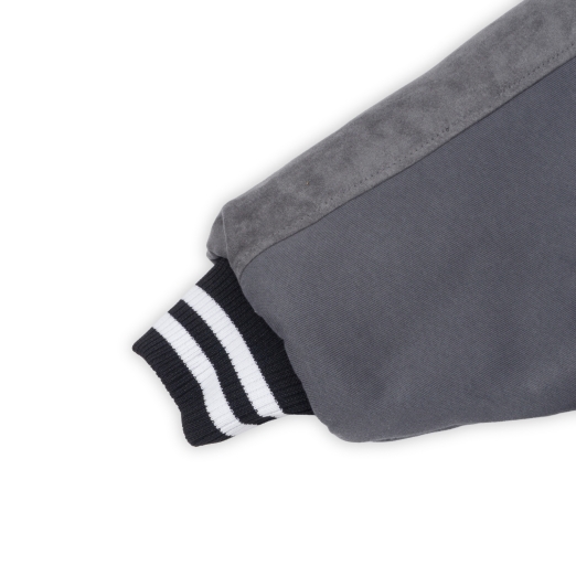 NOT YOUR BIZNESS BOMBER JACKET IN GREY