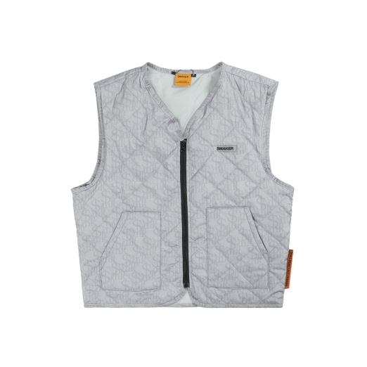 LOGO PUFFER VEST IN GREY