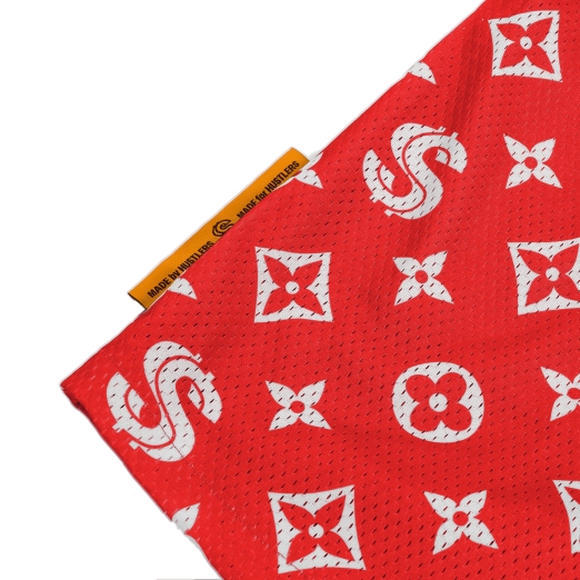 PATTERN LOGO MESH SHORT IN RED