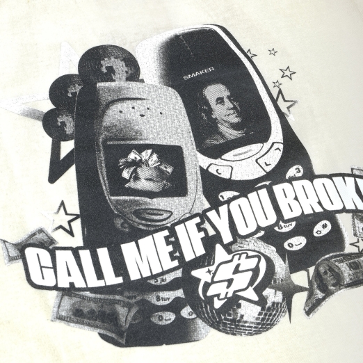 CALL ME IF YOU BROKE TEE IN LIGHT YELLOW