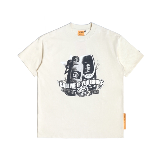 CALL ME IF YOU BROKE TEE IN LIGHT YELLOW
