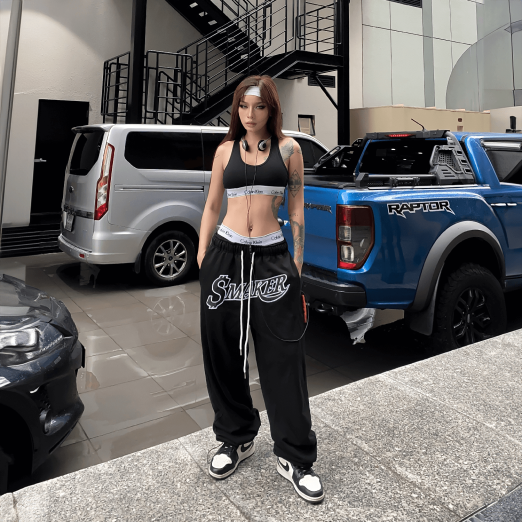 LOGO SWEAT PANTS IN BLACK