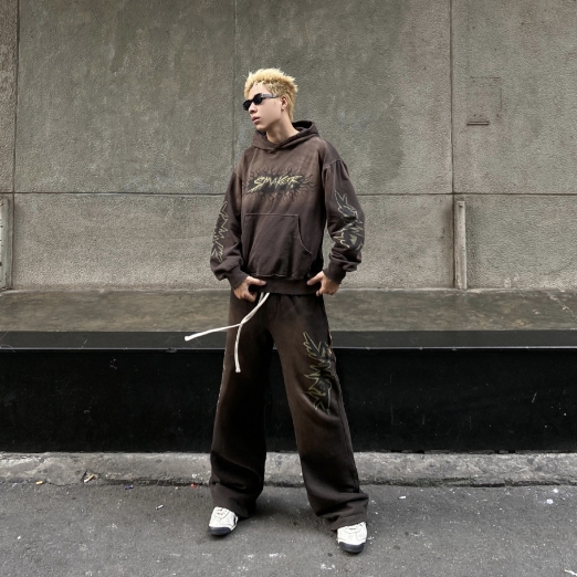 VINTAGE SMAKER WASHED SWEAT PANTS IN BROWN
