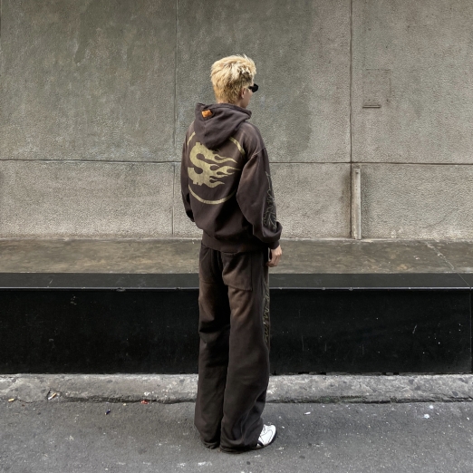 VINTAGE SMAKER WASHED HOODIE IN BROWN