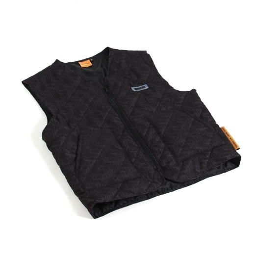 LOGO PUFFER VEST IN BLACK