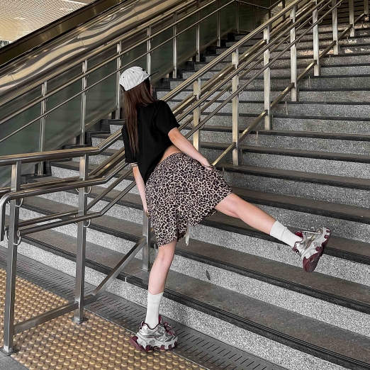 LOGO CHEETAH NYLON SHORT