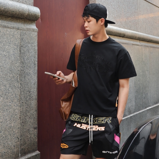 BLACK ICED OUT LOGO TEE IN BLACK