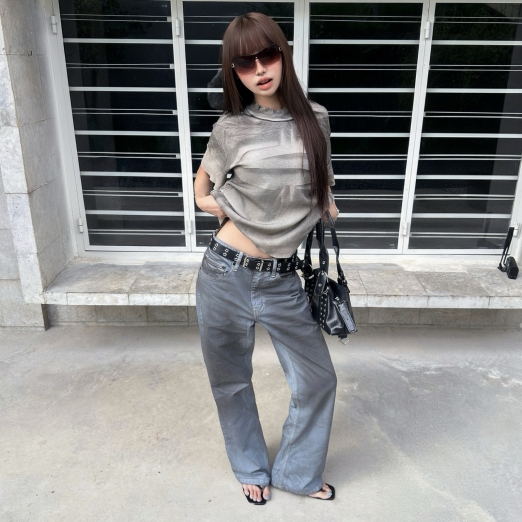 FLARE JEANS IN GREY
