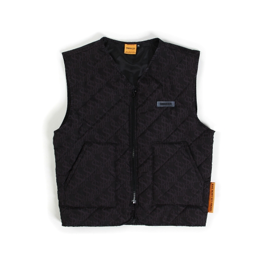 LOGO PUFFER VEST IN BLACK