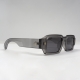 RECTANGULAR SUNGLASSES IN TRANSPARENT GREY