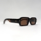 RECTANGULAR SUNGLASSES IN DARK BROWN