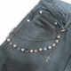 CROSS PEARL KEYCHAIN IN SILVER