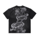 SMOKE LOGO WASHED TEE IN BLACK