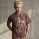 CHAIN & CROSS WASHED TEE IN BROWN