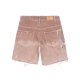 CUSTOMIZE EMBOSSED LOGO WASHED DENIM SHORT IN BURNT BRICK